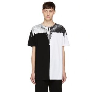 Marcelo Burlon County of Milan White and Black Aish T-Shirt
